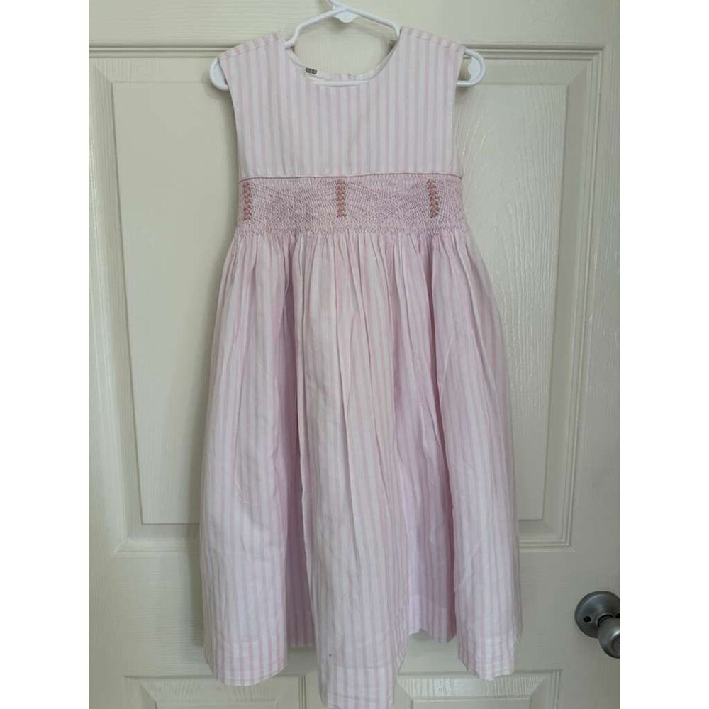Laura Ashley London Girls Pink Smocked Dress Size 5 Easter Party